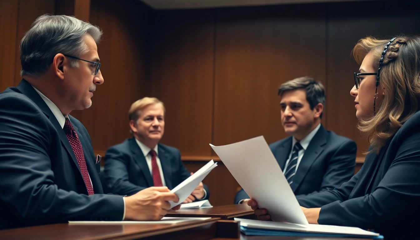 NEC lawsuit attorneys strategizing in a courtroom with legal documents.